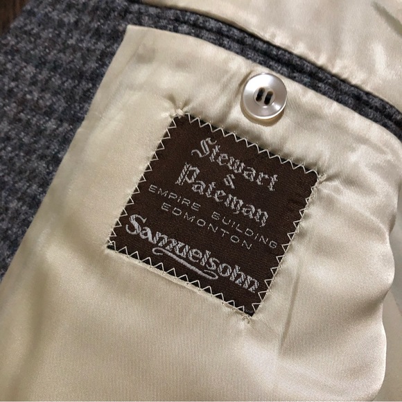 Vintage Samuelsohn Grey Tweed Houndstooth Blazer - Picture 15 of 17